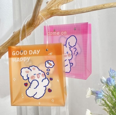 PVC Şeffaf Mat Tote Alışveriş Çantası Saplı Özel Logo